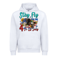White stay fly for the 4 th of july Urban Hoodie - Zillion Design Studio
