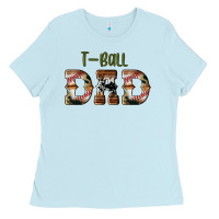 Baby Blue sport t ball dad Ladies Tee - Artiststas