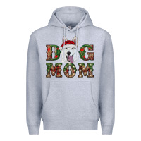 Heather Grey christmas  white shepherd dog mom Premium Hoodie - RanaPortraitStore