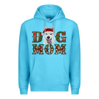 Ocean Blue christmas  white shepherd dog mom Premium Hoodie - RanaPortraitStore