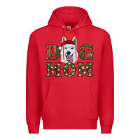 Red christmas  white shepherd dog mom Premium Hoodie - RanaPortraitStore