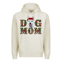 Oatmeal Heather christmas  white shepherd dog mom Premium Hoodie - RanaPortraitStore