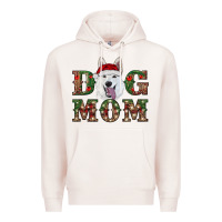 Pale Pink christmas  white shepherd dog mom Premium Hoodie - RanaPortraitStore