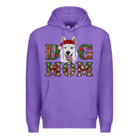 Purple christmas  white shepherd dog mom Premium Hoodie - RanaPortraitStore