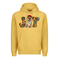 Antique Gold bulldog christmas joy Premium Hoodie - RanaPortraitStore