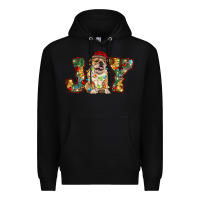 Black bulldog christmas joy Premium Hoodie - RanaPortraitStore
