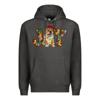 Charcoal Heather bulldog christmas joy Premium Hoodie - RanaPortraitStore