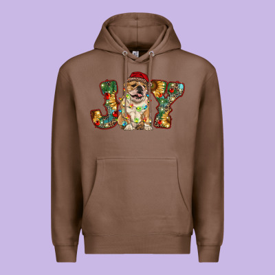 Bulldog Christmas Joy Premium Hoodie Designed By Ranaportraitstore