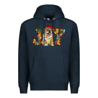 Navy bulldog christmas joy Premium Hoodie - RanaPortraitStore