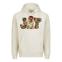 Oatmeal Heather bulldog christmas joy Premium Hoodie - RanaPortraitStore