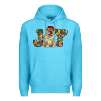 Ocean Blue bulldog christmas joy Premium Hoodie - RanaPortraitStore