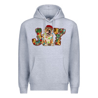 Heather Grey bulldog christmas joy Premium Hoodie - RanaPortraitStore