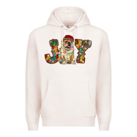 Pale Pink bulldog christmas joy Premium Hoodie - RanaPortraitStore