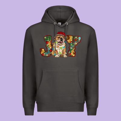 Bulldog Christmas Joy Premium Hoodie Designed By Ranaportraitstore