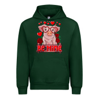 Forest Green be mine valentine's day baby pig Urban Hoodie - RanaPortraitStore