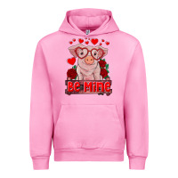 Fuchsia Pink be mine valentine's day baby pig Urban Hoodie - RanaPortraitStore