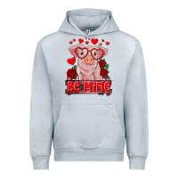 Heather Grey be mine valentine's day baby pig Urban Hoodie - RanaPortraitStore