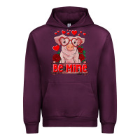 Mauve Wine be mine valentine's day baby pig Urban Hoodie - RanaPortraitStore