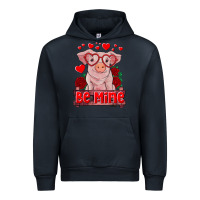 Navy be mine valentine's day baby pig Urban Hoodie - RanaPortraitStore