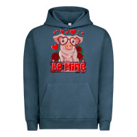 Pigment Midnight Navy be mine valentine's day baby pig Urban Hoodie - RanaPortraitStore