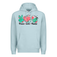 Blue Mist peace love nurse Premium Hoodie - texasbilliewilder
