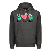 Charcoal Heather peace love nurse Premium Hoodie - texasbilliewilder