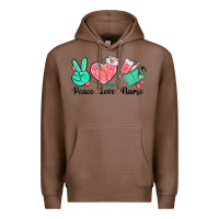 Chestnut peace love nurse Premium Hoodie - texasbilliewilder