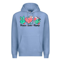 Colony Blue peace love nurse Premium Hoodie - texasbilliewilder