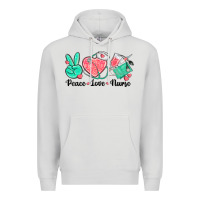 Dove Grey peace love nurse Premium Hoodie - texasbilliewilder