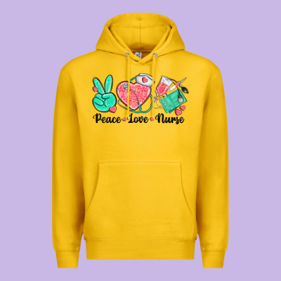 Peace Love Nurse Premium Hoodie Designed By Texasbilliewilder