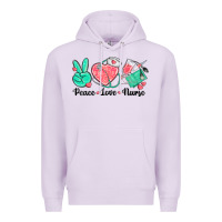 Lilac peace love nurse Premium Hoodie - texasbilliewilder