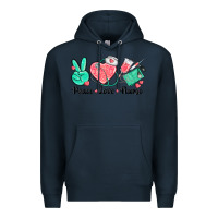 Navy peace love nurse Premium Hoodie - texasbilliewilder