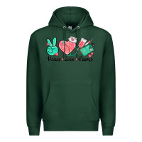 Sports Green peace love nurse Premium Hoodie - texasbilliewilder