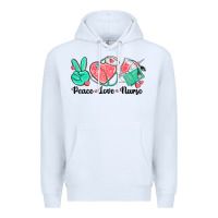 White peace love nurse Premium Hoodie - texasbilliewilder
