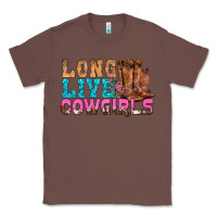 Chestnut Western Long Live Cowgirls With Roses Classic Tee - BundleAndBundleShop