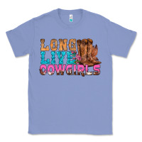 Colony Blue Western Long Live Cowgirls With Roses Classic Tee - BundleAndBundleShop