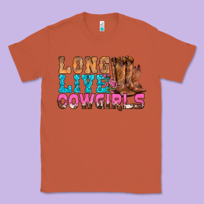 Western Long Live Cowgirls With Roses Classic Tee Designed By Bundleandbundleshop