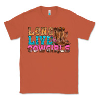 Copper Western Long Live Cowgirls With Roses Classic Tee - BundleAndBundleShop