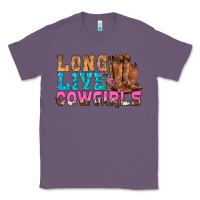 Lavender Western Long Live Cowgirls With Roses Classic Tee - BundleAndBundleShop