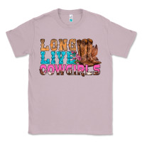 Lilac Western Long Live Cowgirls With Roses Classic Tee - BundleAndBundleShop