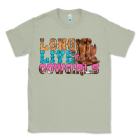 Matcha Western Long Live Cowgirls With Roses Classic Tee - BundleAndBundleShop