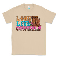Mushroom Western Long Live Cowgirls With Roses Classic Tee - BundleAndBundleShop