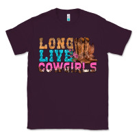 Plum Western Long Live Cowgirls With Roses Classic Tee - BundleAndBundleShop