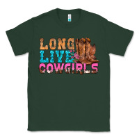 Sports Green Western Long Live Cowgirls With Roses Classic Tee - BundleAndBundleShop