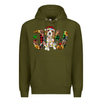 Army Green beagle christmas joy Premium Hoodie - RanaPortraitStore