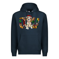 Navy beagle christmas joy Premium Hoodie - RanaPortraitStore