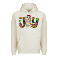 Oatmeal Heather beagle christmas joy Premium Hoodie - RanaPortraitStore