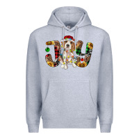 Heather Grey beagle christmas joy Premium Hoodie - RanaPortraitStore