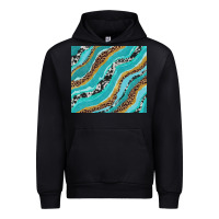 Black turquoise brushstrokes with leopard and cowhide Urban Hoodie - RanaPortraitStore