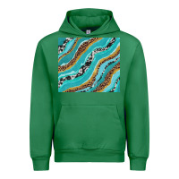 Emerald turquoise brushstrokes with leopard and cowhide Urban Hoodie - RanaPortraitStore